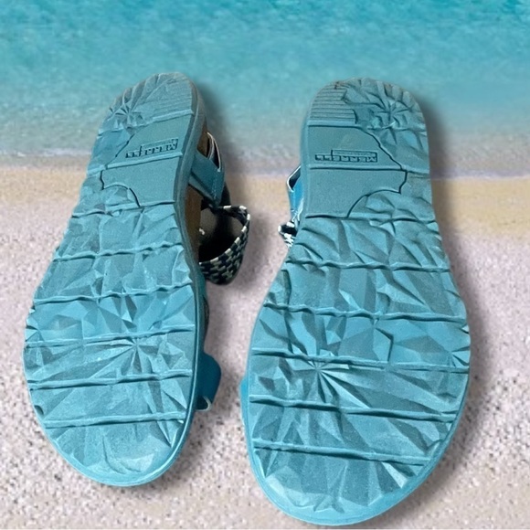 MERRELL Teal Blue Strappy Ocean Depths Sunvue Woven Sandal Womens Sz 10 - Picture 8 of 11